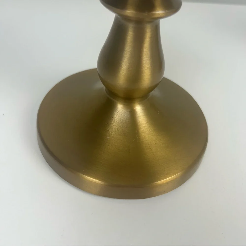 Ikea set of two gold pillar candle holders 5.5 inches
